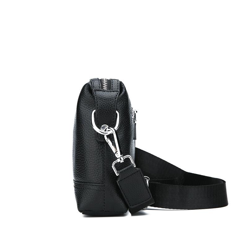 Men's Hand-held Circumcision Business Handbag Lychee Pattern Leather Hand-held Bag One Shoulder Diagonal Straddle Bag