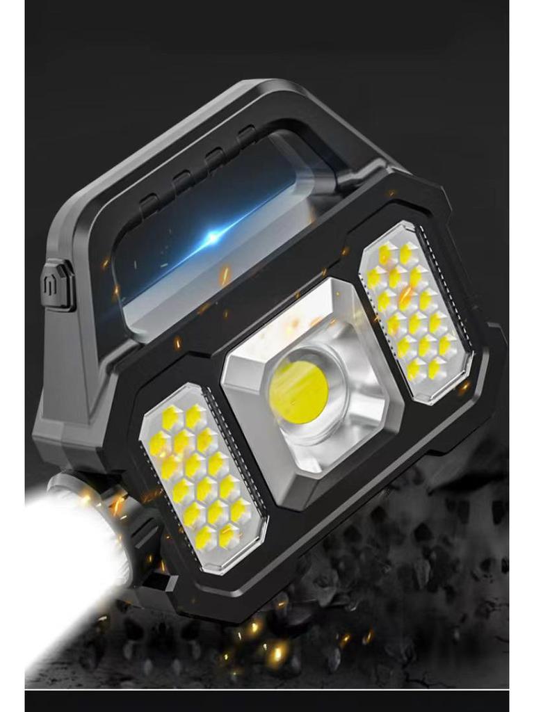 High-Power Waterproof Solar LED Camping Flashlight with Multifunctional COB