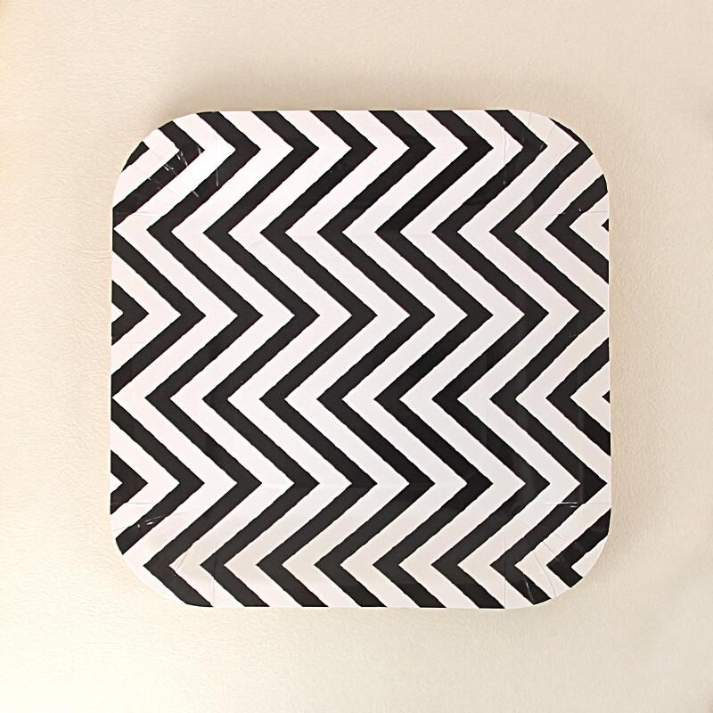 OIMG Disposable 7-inch Black Birthday Party Set