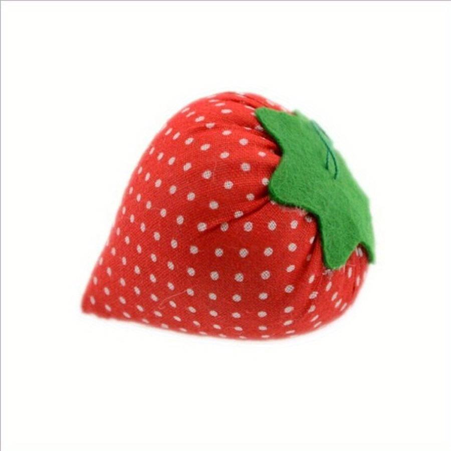 2Pcs Soft Strawberry Sewing Needle Pin Cushion DIY Cross Stitch Tool Pincushions with Elastic Wrist Belt Sewing Accessories