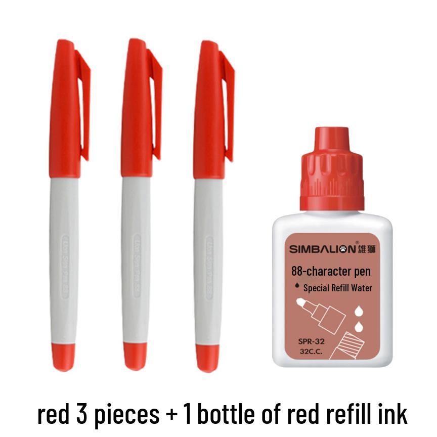 Taiwan Lion 88 Refillable Fine Tip Red Fineliner Marker Pen