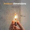 E12 Candelabra Flame Light Bulbs, Realistic Flickering LED Fire Light Bulb, Clear Glass Candle Style Flicker Bulb for Lantern, Chandelier, Halloween