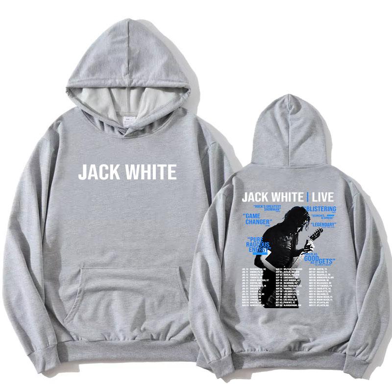Jack White Tour 2026 Hoodies Langarm Mode Taschen Sweatshirts Locker Lässiges Design Grafikdruck Merch Sudaderas Damen Oberteile