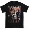 Camiseta Negra De Algodón Pesado Regalo Para Fans Slaughter Music Band Vintage Washed Stretched Top For Everyday Wear