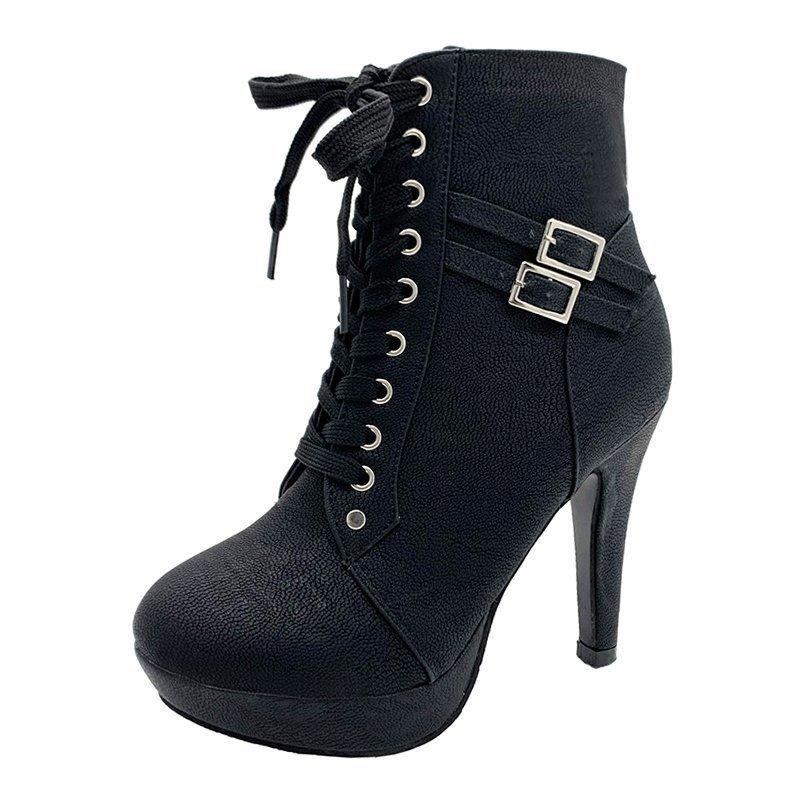 New autumn European and American style cross-strap Martin boots thin women's short boots fashion belt buckle women's boots