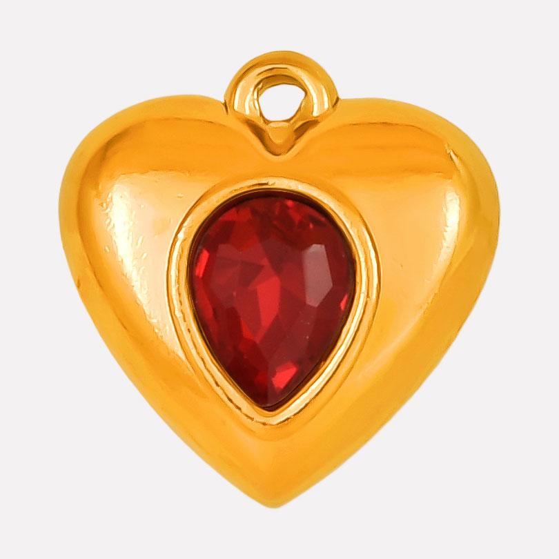 Never Fade Heart Charm Water Drop Rhinestone 6pcs Stainless Steel Charms For Jewelry Making Supplies Metal Pendant DIY Materials