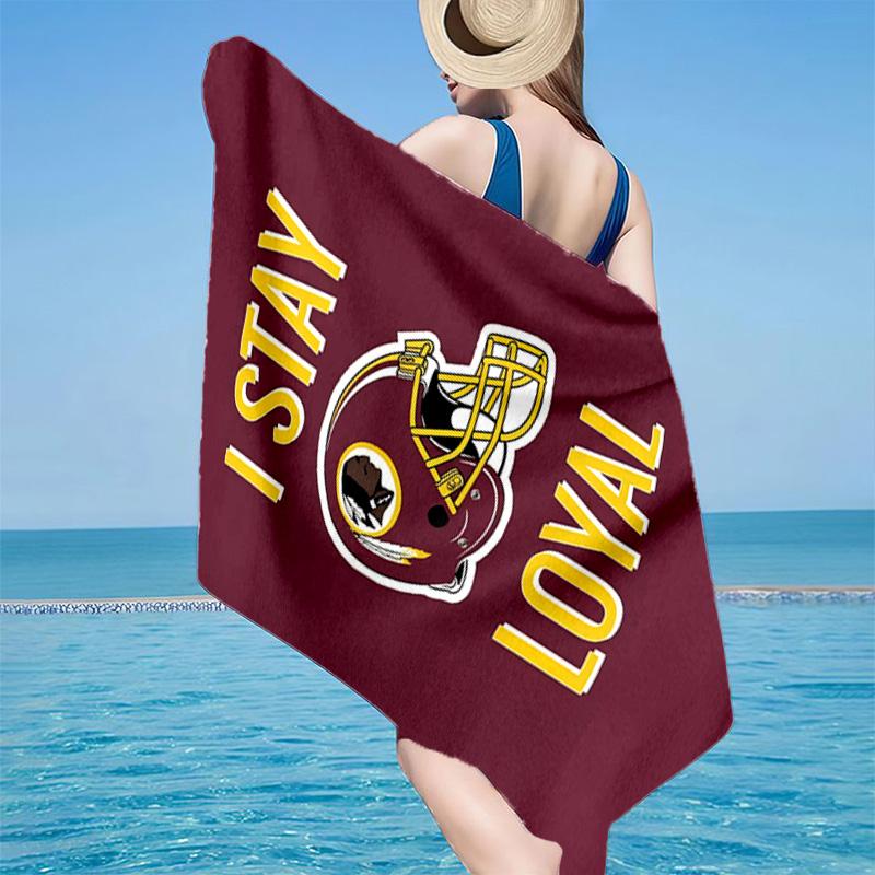 Redskins Football Club Design Microfiber Beach Towel, Lightweight And Quick-Dry, for Summer Travel, Beach Essential, Swimming Pool