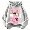 Football Star Cartoon Print Autumn/Winter Coat Messi Children's Hooded Sweatshirt Boys' Sports Shirt Girls' Casual Top