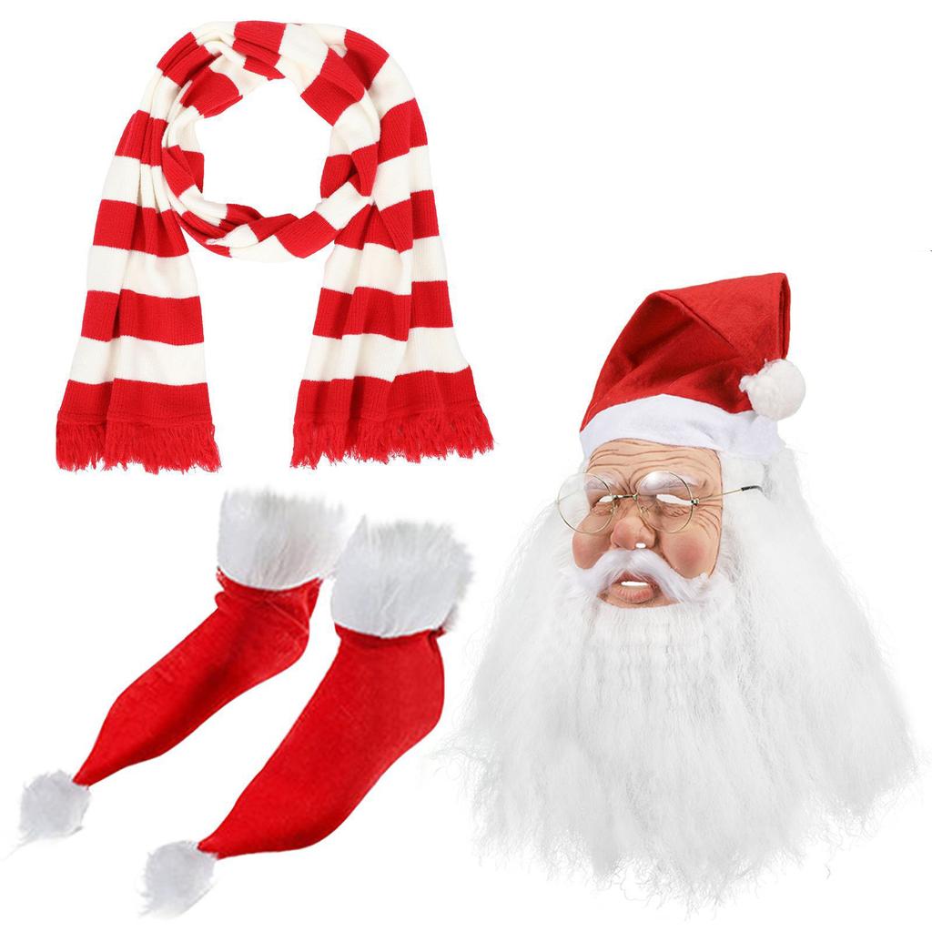 Christmas Whitebeard Old Christmas Party Role Playing Costume Props Headset