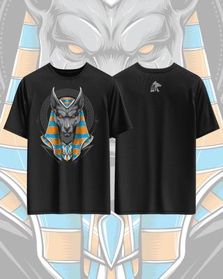 Anubis Printed Pure Cotton Tshirt for Men and Women Mythological Style Short Sleeved Oversized Fashion Street Summer Tshirt