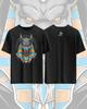 Bawełniany T-shirt z nadrukiem Anubisa dla mężczyzn i kobiet Styl mitologiczny Krótki rękaw Luźny Modny Streetwear Letni T-shirt