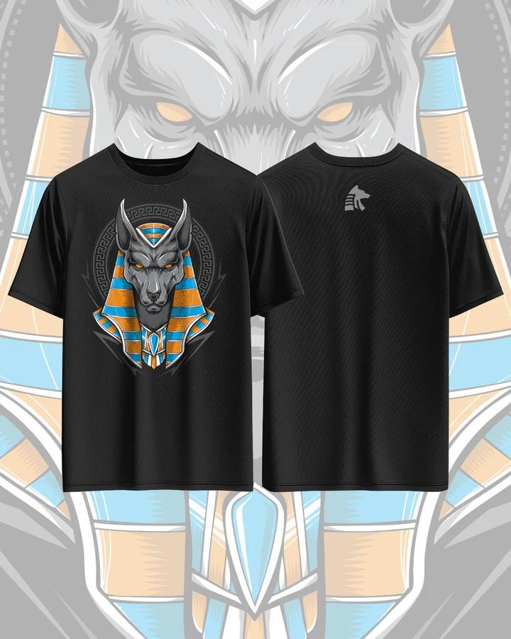 Anubis Printed Pure Cotton Tshirt for Men and Women Mythological Style Short Sleeved Oversized Fashion Street Summer Tshirt