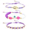 3pcs Bohemian Styles Elegant Bracelets with Pig Nose Beads and Soft Clay Fruit Charm Accessory for Everyday Wear