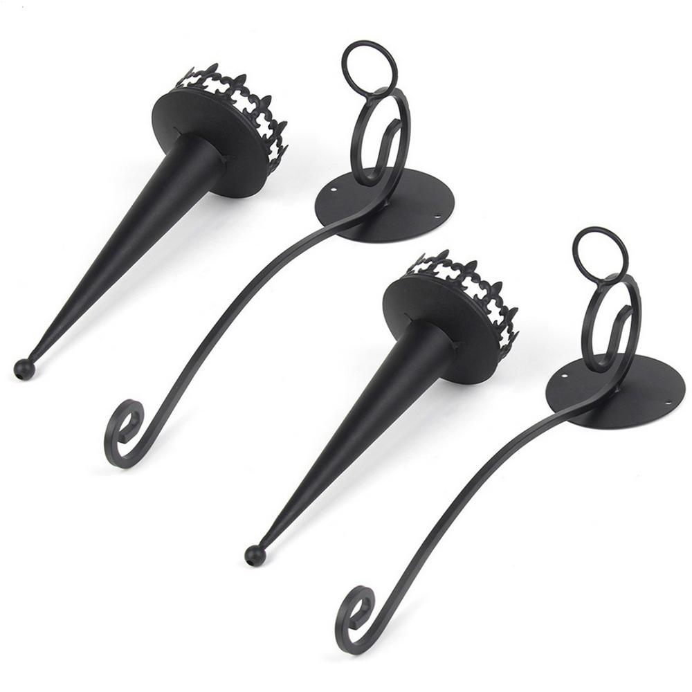 Świecznik ścienny Stojak na świece Sztuka żelazna Uchwyt ścienny Uchwyt na pochodnię filarową Wielofunkcyjny dekoracyjny świecznik na pochodnię