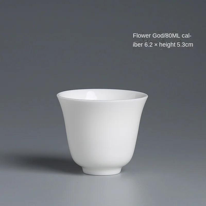 

White Jade Kung Fu Small Tea Cup Tea Bowl Master Cup Egg-Shell White Porcelain Cup Jade Porcelain Tea Set Tea Tasting Cup 200ml
