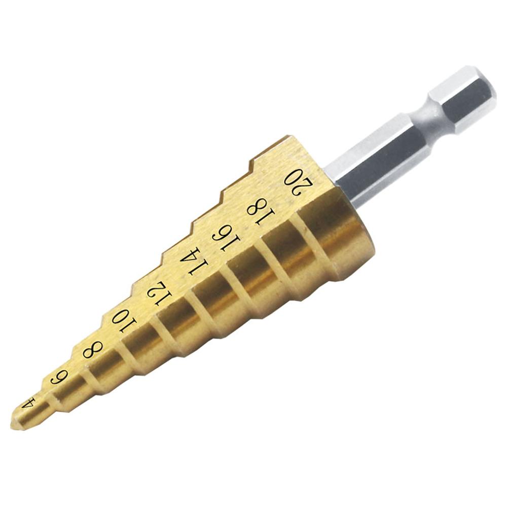 4-12 4-20 4-32mm HSS Titanium Step Drill Bit Conical Stage Drill For Metal Wood High Speed Stepped Drill Set Power Tools