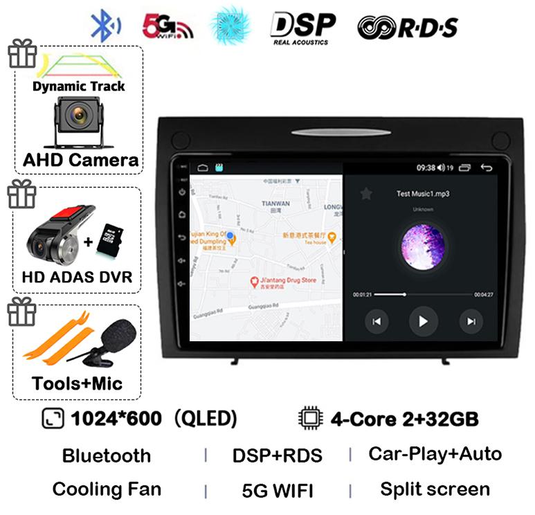 Android 14 Carplay Auto For Mercedes Benz SLK Class R171 SLK200 SLK280 SLK300 2000-2011 Car Radio Multimedia Video Player Stereo