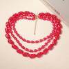 The New Personality Is Small, Many Layers, and Wears Irregular Geometric Quadrilateral Trendy Red Resin Women's Necklaces