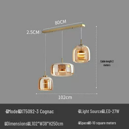 Modern Italian Glass Pendant Light - Nordic Style for Bar, Study, Bedroom