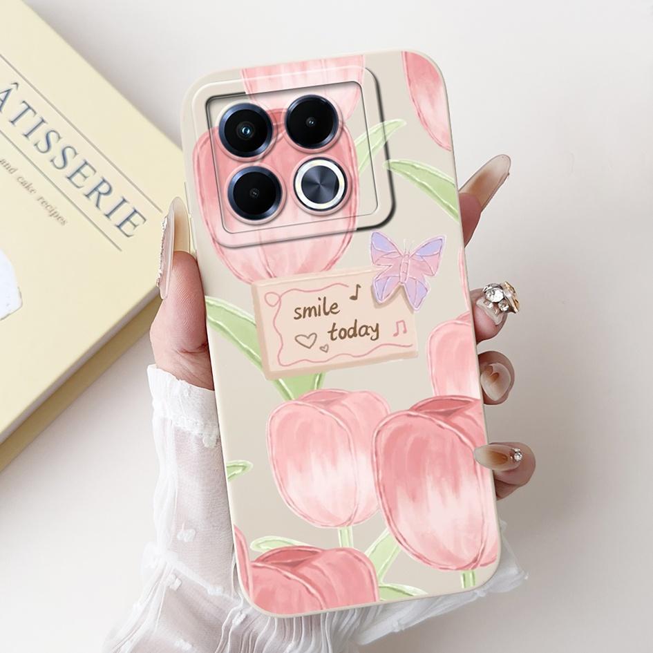 For Infinix Note 40 5G Case Cartoon Rabbit Flower Anti Slip Bumper Soft Silicone Cover For Infinix Note40 X6852 X6851 Phone Case