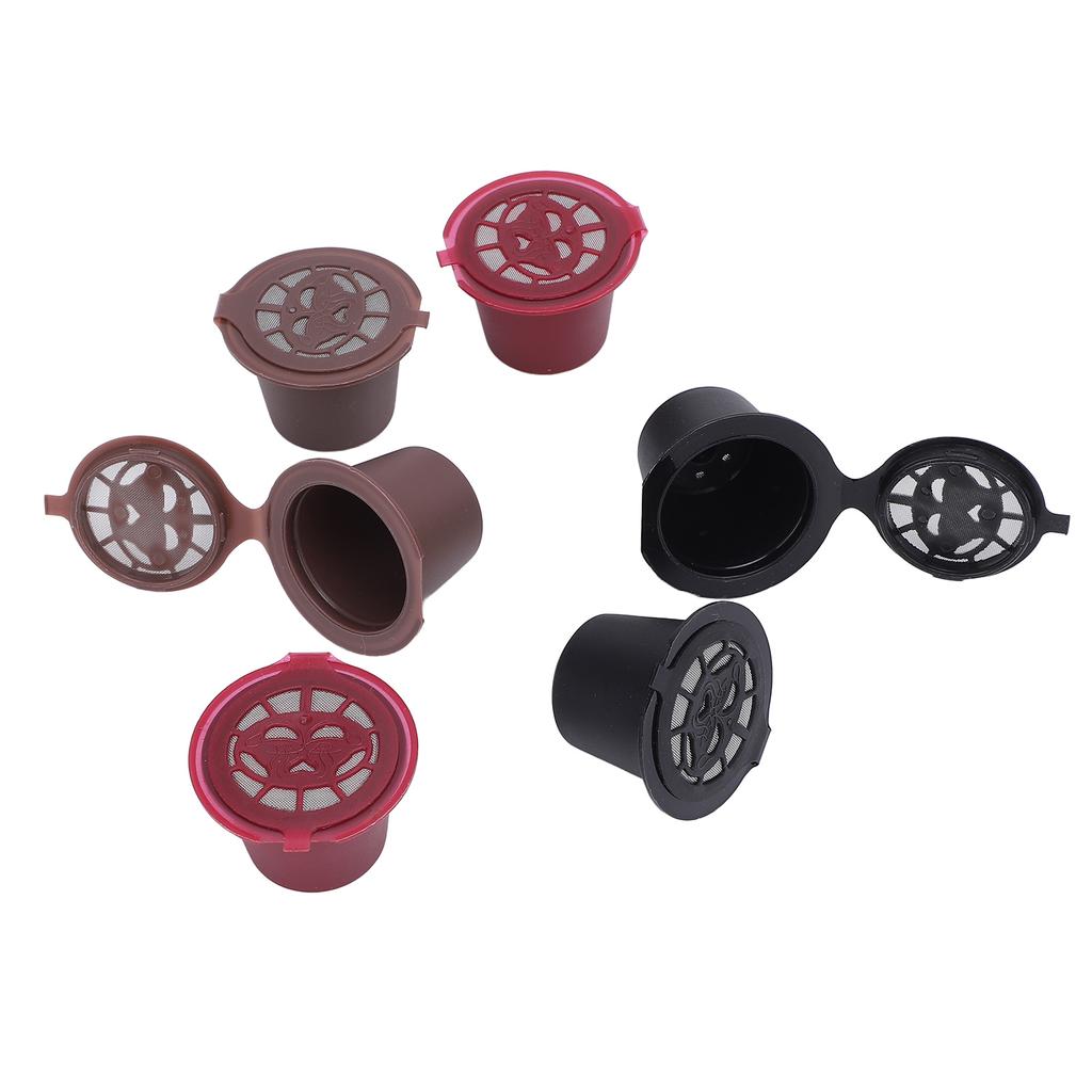 6pcs Reusable Capsules Cups Household Coffee Capsules Filter Refillable Capsules Pods for Coffee Mak