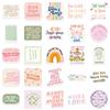 50 Inspirational Sentences Danish Pink Stickers Decorate Suitcase Notebook Waterproof Guitar Not To Be Repeated