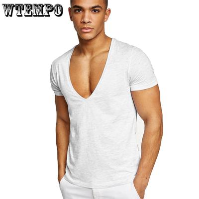 Heren Fitness Sport Casual Heren Zomer Ademend Zweetabsorberend Effen Kleur V-hals T-shirt Comfortabele Zachte Tops
