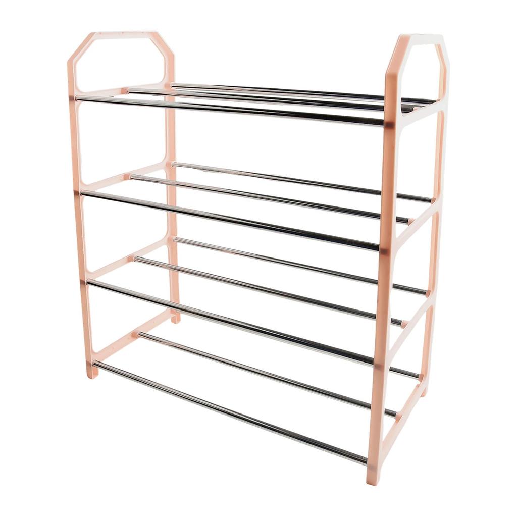 4-layer Metal Shoe Rack Easy Assembly Metal Space-saving