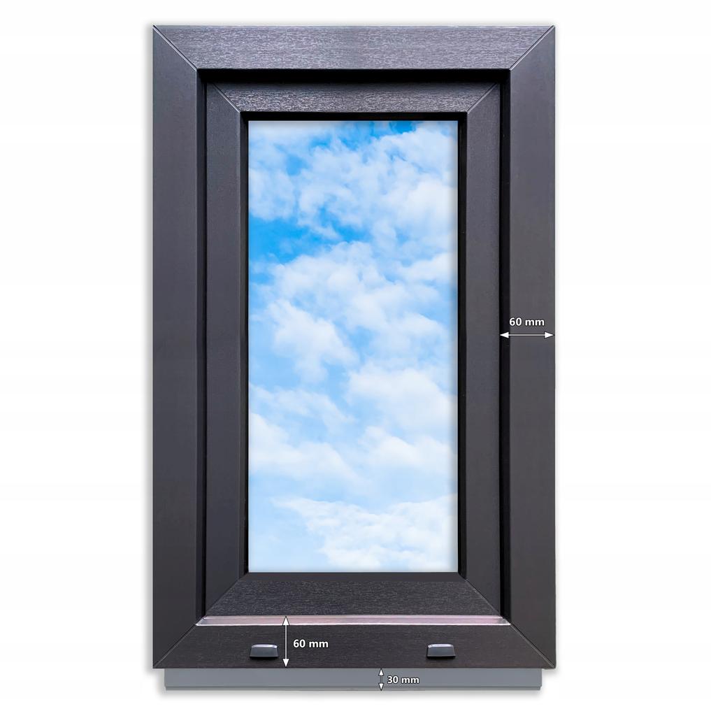 Finestra PVC Antracite 50X80 Sinistra Nuova 500X800 Mm Vasistas-Apertura a Sbalzo Doppio Vetro