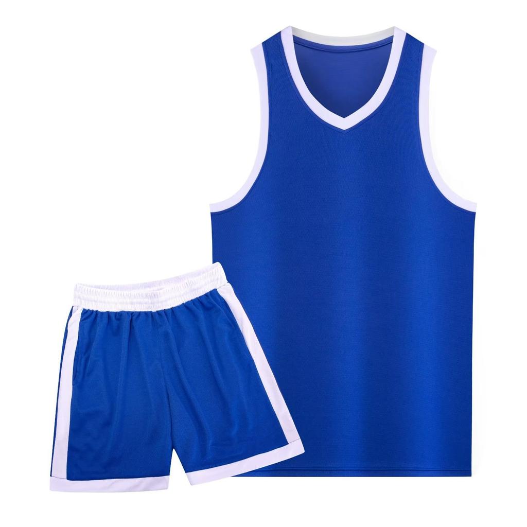 Student adult basketball jersey set men's and women's sports vest blue ball jersey narrow shoulder American game training jersey wholesale