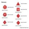 7 Pcs Red White Metal Dice Maze Hollow Metal Polyhedral Dice Set Suitable for Role-Playing RPG  Board Game Card Game