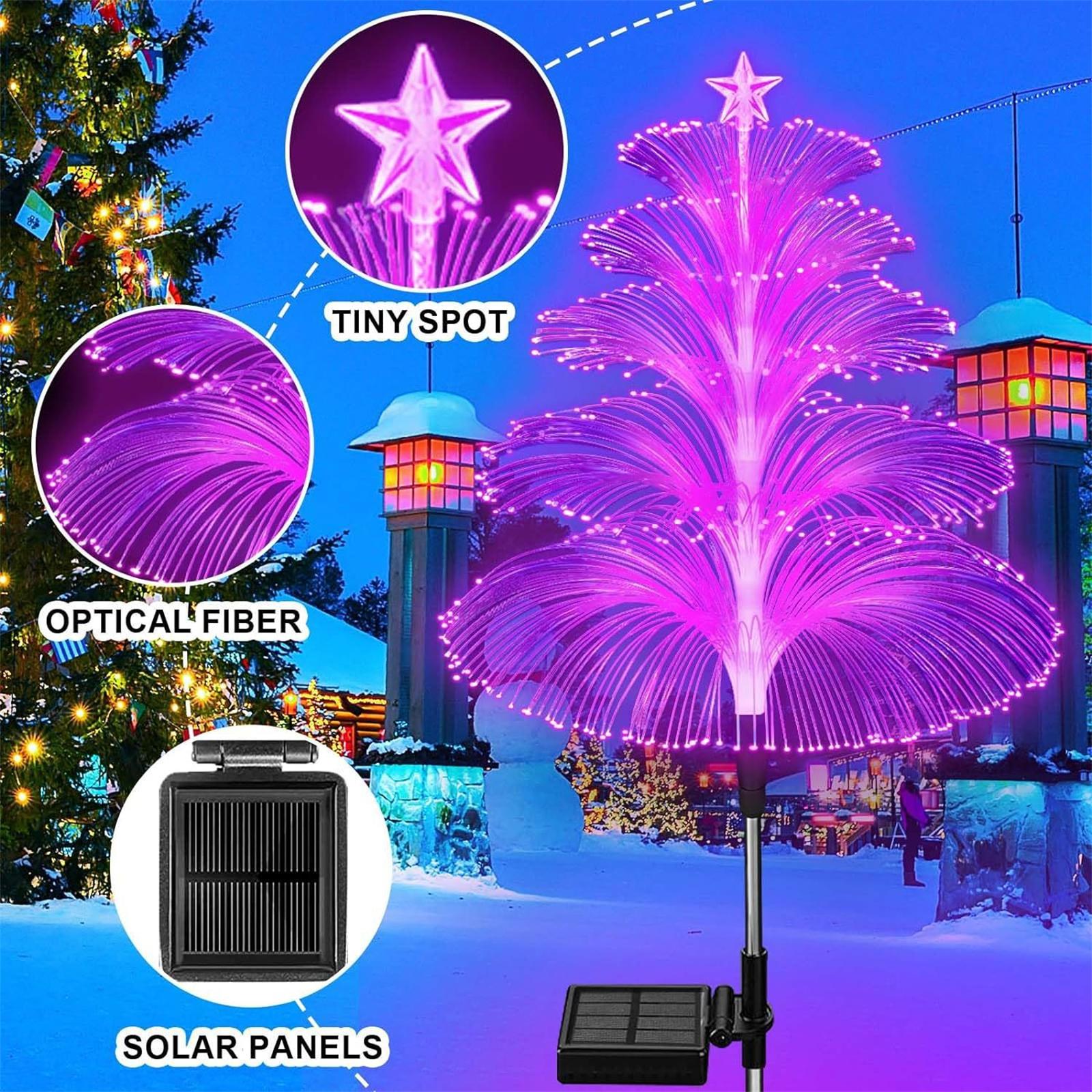 Solar Garden Lights Outdoor Waterproof Landscape Garden Decoration Lawn Lights 7 Color Changing Jellyfish Solar Lights 5-layer jellyfish lamp [color]#1