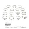 15Pcs/Set Women Bohemian Rhinestone Stackable Finger Rings Jewelry Gift for Daily Wear
