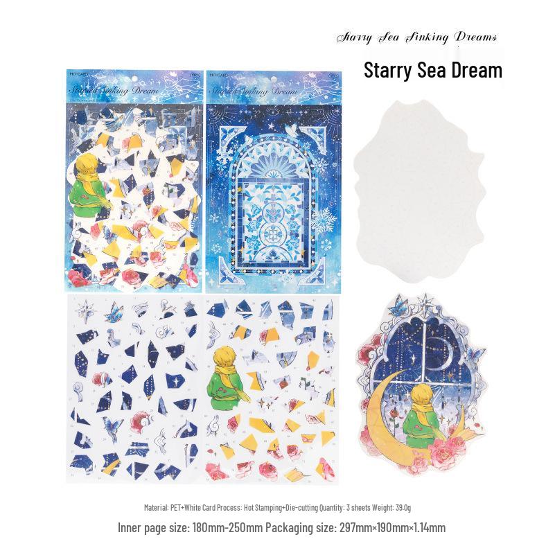 Momo ПЭТ-наклейки-пазлы: Принц и Роза DIY Журнал Коллаж Материалы Тихая Книга