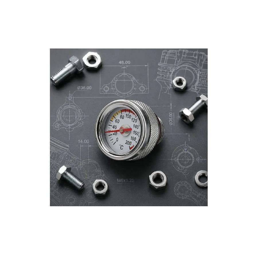 Motorcycle Oil Temp Gauge Compact Engine Temperature Gauge M20 1.5 Oil Thermometer Heat Resistant for Motorcyclists