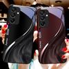 Water Flow Pattern For Samsung Galaxy A15 5G 54 4G 51 50 24 35 90 71 12 51 53 52S 80 22 34 Black Tempered Glass Phone Case