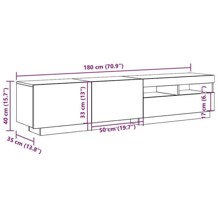 VidaXL TV Stand with LED Lights Old Wood Engineered Wood 3329163