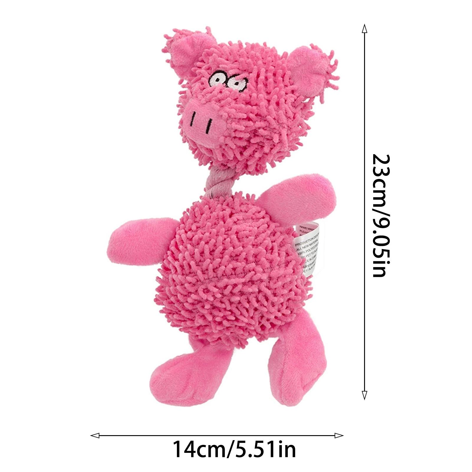 

Cute Cartoon Mop Dog Durable Dog Toy Plush Mop Dog Pet Chew Teeth Grinding Toy Squeaky Interactive Dog Toys Pet Supplies розовый