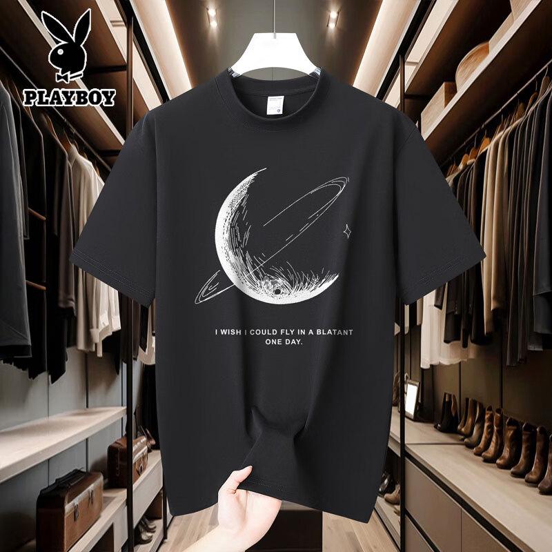 PLAYBOY Men s Heavyweight Pure Cotton Graphic T-Shirt XL