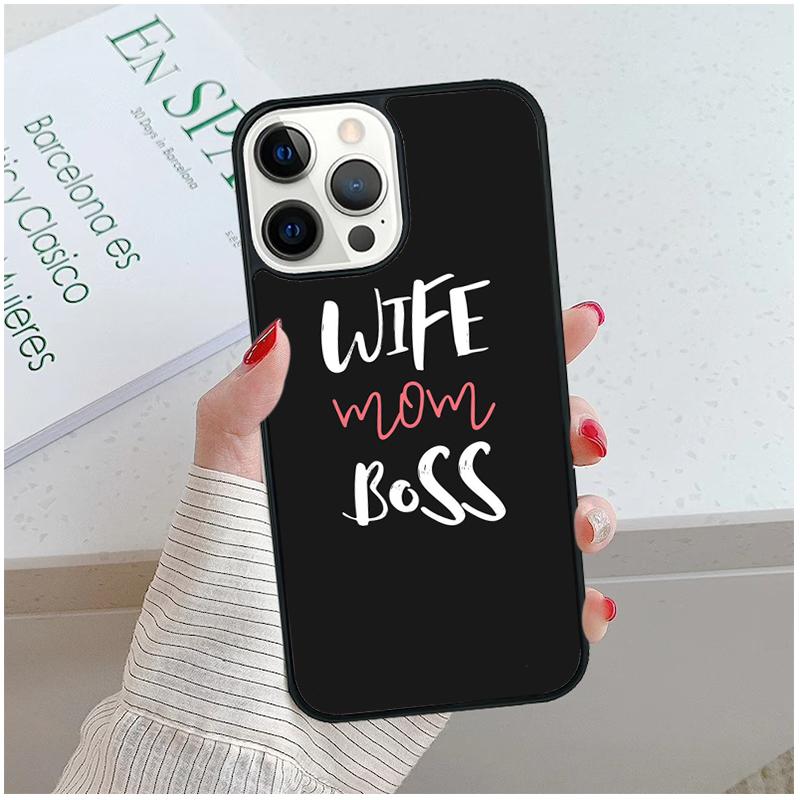 Wife Mom Boss Quotes Phone Case cover For iPhone 17 Air 15 16 16e 14 13 Pro Max Coque 12 11 Pro Max For Apple PLUS fundas