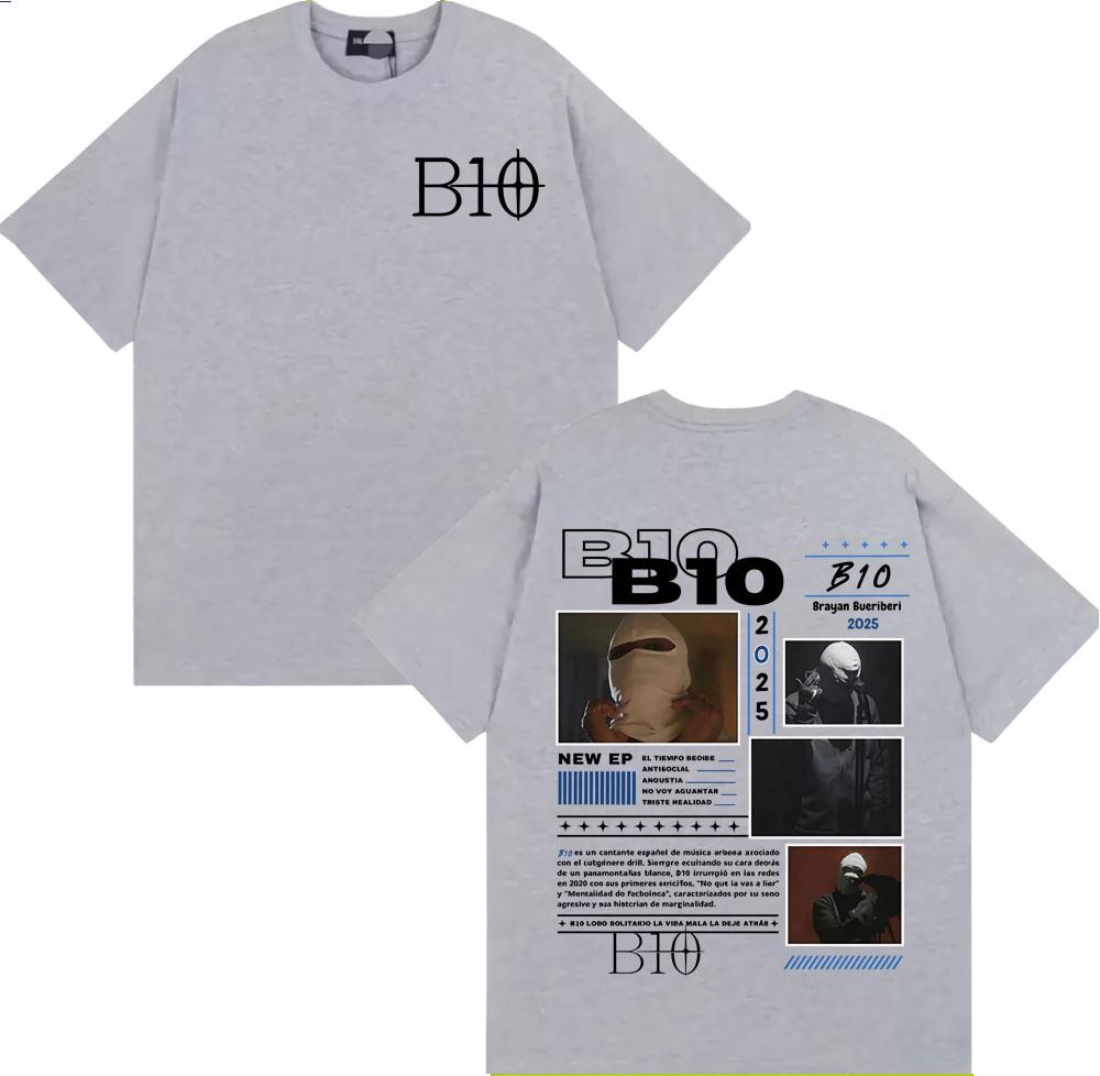 

Футболки Rapper B10 Byayan Bueriberi Tour 2025 Мужская мода Хип-хоп Поп-музыка Футболка Мужская Высококачественный хлопок Оверсайз футболка 2XL