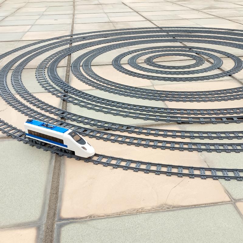 20PCS MOC City Bricks Train Flexible Construction Parts Railway Curve Track R120 Building Blocks Model Accessories Compatible