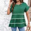 Women's T-shirt Casual Loose Short-sleeved Top Solid Color