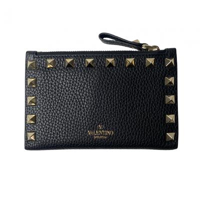 Portafoglio Bifold Usato Valentino Garavani pelle nero/oro Donna