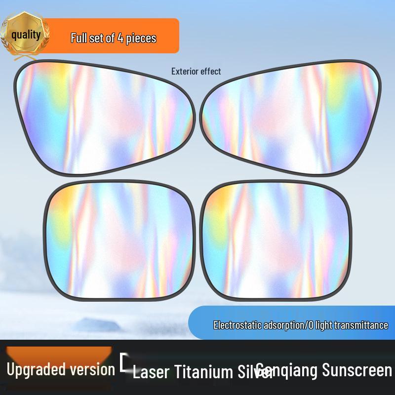 Car Sunshade & Privacy Blackout Stickers: Heat Insulation & Static Cling for Side Windows