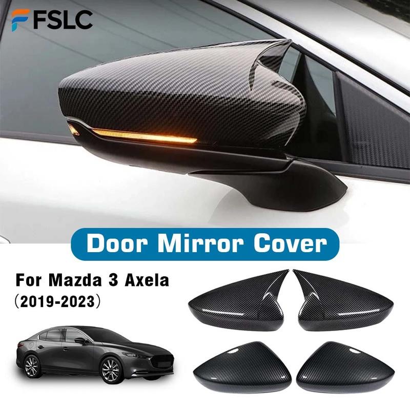 Car Decoration Door Mirror Cover For Mazda 3 Axela - Car Rearview Accessories Glossy Black Carbon Fbier Silver Styling