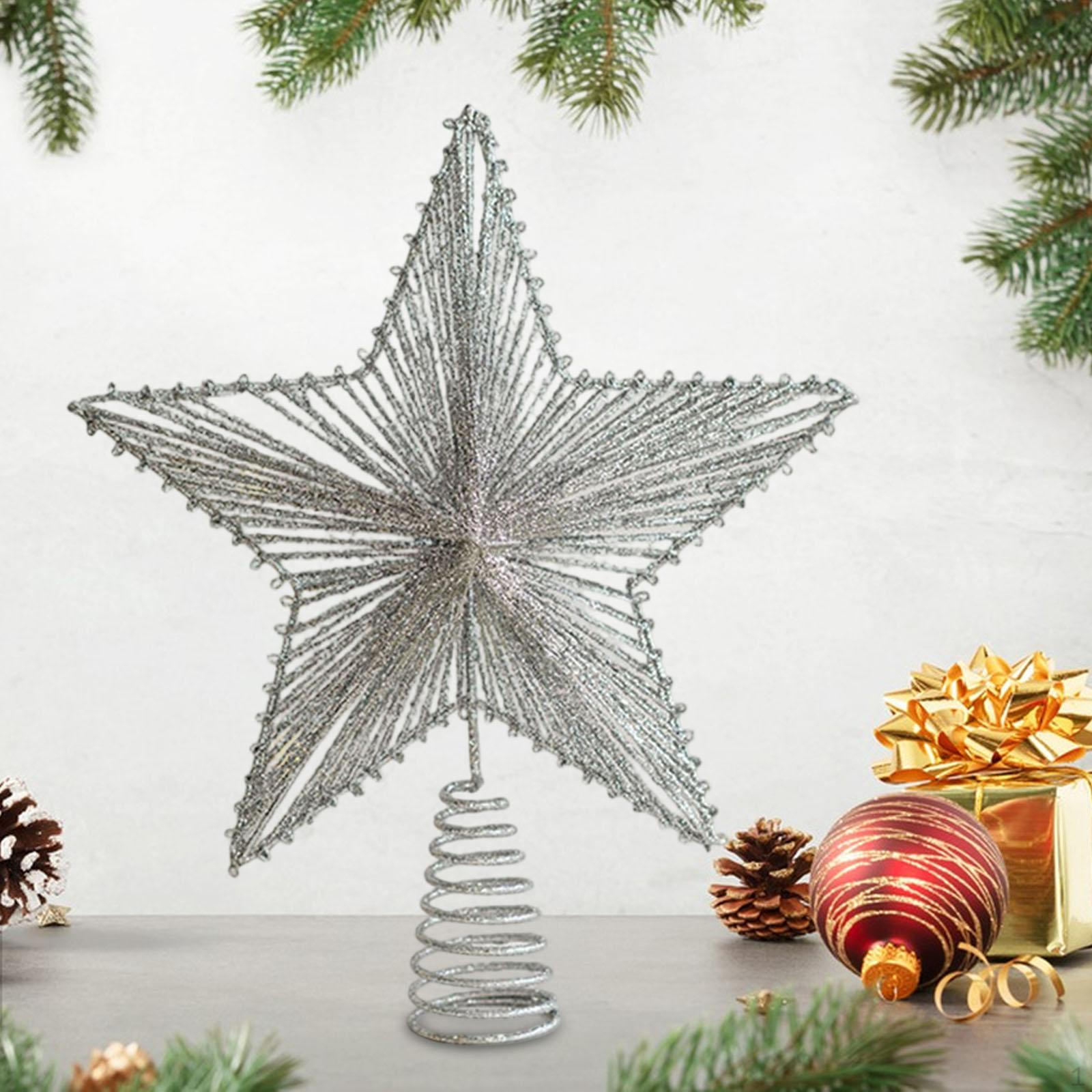 

Украшение Фестиваль Зима Фермерский дом Рождественское украшение Верхушка для рождественской елки Декор для свадебной церемонии 25cm Silver