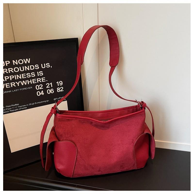 Suede Womens Tote Bag Large Capacity Crossbody Shoulder Urban Minimalist Style