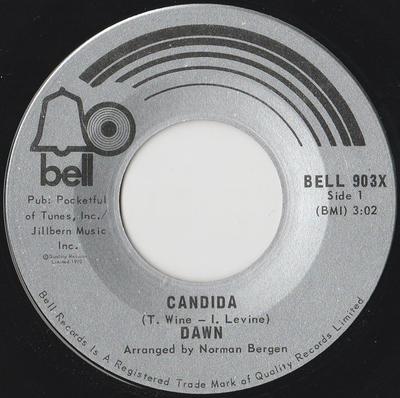 7inch Record DAWN - Candida BELL903X Bell Records 1970 Canada Rock Used