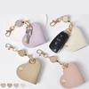 Heart-Shaped Retractable Keychain With Pu Leather Strap & Golden-Tone Alloy Clip